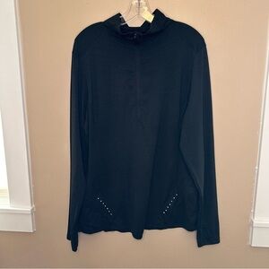 Avia 1/2 Zip Pullover Black Long Sleeve Workout Top Size 22W